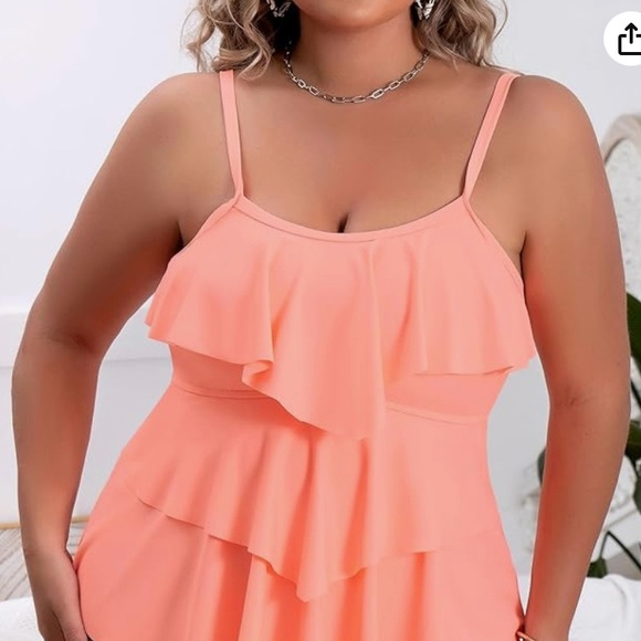 B2prity Women Plus Size Ruffled Tankini Swimsuits Tummy Control Two Piece - Picture 5 of 7